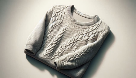 Fashionable knitted sweater on a white background. Toned.