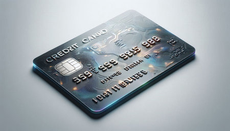 A close up shot of a generic, shiny and shiny credit card
