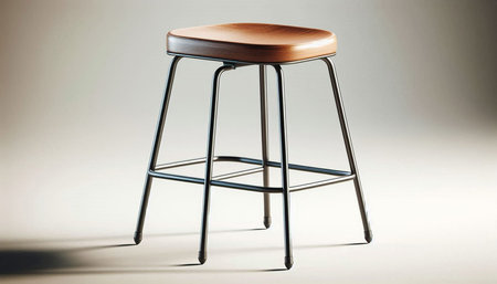 Close-up of bar stool on gray background. 3d renderingの写真素材