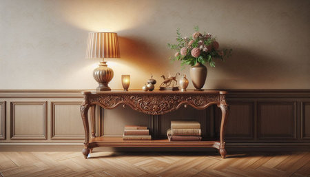 Interior of the living room. 3D illustration. Vintage styleの写真素材