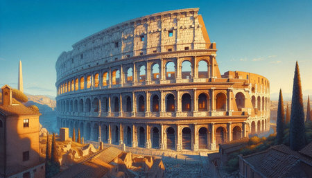 Colosseum in Rome, Italy. Panoramic viewの写真素材