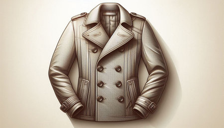 Leather coat on a white background. 3D illustration. Vintage style.