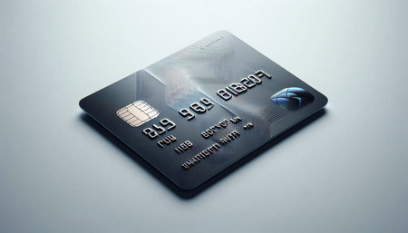 Credit card on a white background. Selective focus. Shallow DOF.