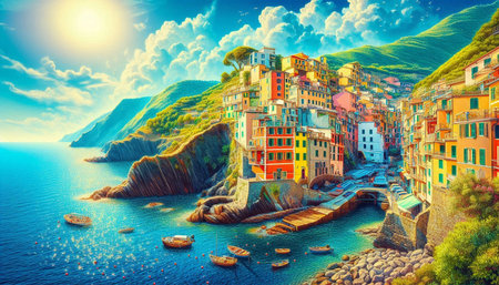 Colorful village of Manarola in Cinque Terre, Italy