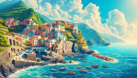 Riomaggiore village in Cinque Terre, Italy