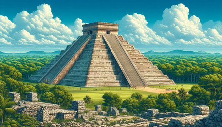Ancient Mayan pyramid in Chichen Itza, Yucatan, Mexico