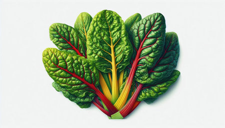 Bunch of fresh chard isolated on white background. Vector illustration.