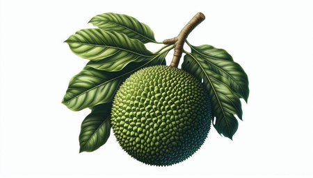 Jackfruit isolated on white background with clipping path. Vector illustration.