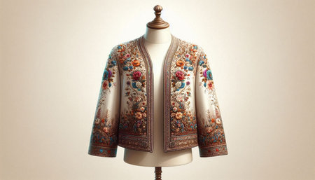 Mannequin with traditional russian folk costume. 3D rendering