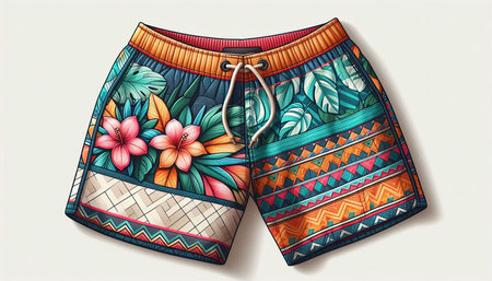 Tropical Shorts. Hand drawn illustration for your design.