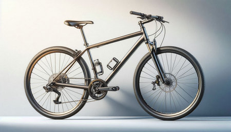 Bicycle on a gray background. 3d rendering. 3d illustration.の写真素材