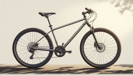 3d render of bicycle with shadow on the wall. Sport concept
