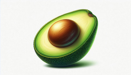 Avocado isolated on a white background. 3d render illustration.