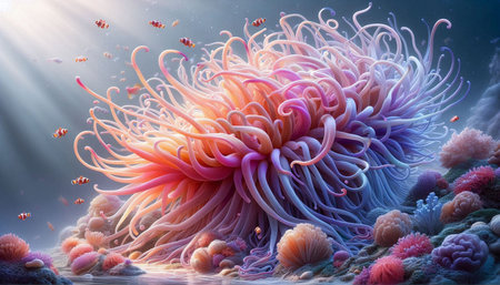 3d illustration of abstract geometric composition,digital art works. Computer generated graphics.の写真素材