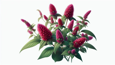 Celosia flower isolated on white background. 3d illustration