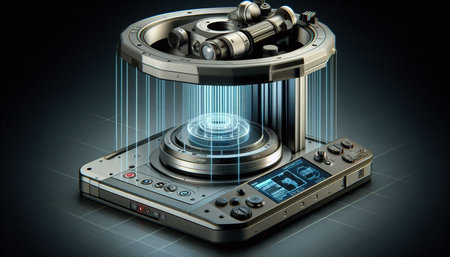 3d rendering of a 3d model of a sound recording equipment
