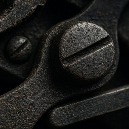 Close-up of old and rusty typewriter key. Macro photography