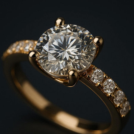 Jewelry ring on a dark background. Jewelry background.の写真素材