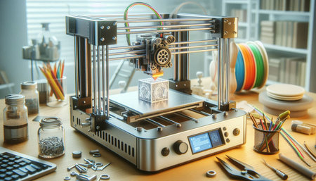 3d printer working on a 3d model. 3d printing concept