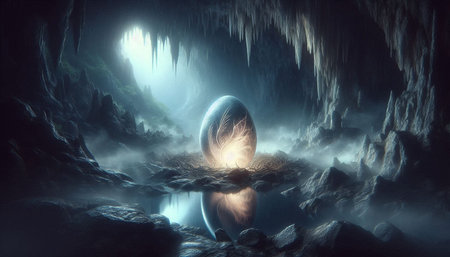 Alien Planet - 3D Rendered Computer Artwork. Fantasy Alien Planet.の写真素材