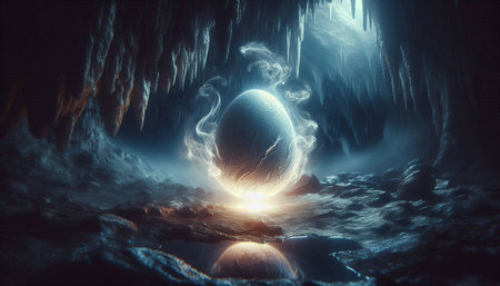 Fantasy alien planet. 3d rendering toned image double exposureの写真素材