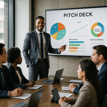 Business people working on a project together in a modern office. Multiethnic corporate business...