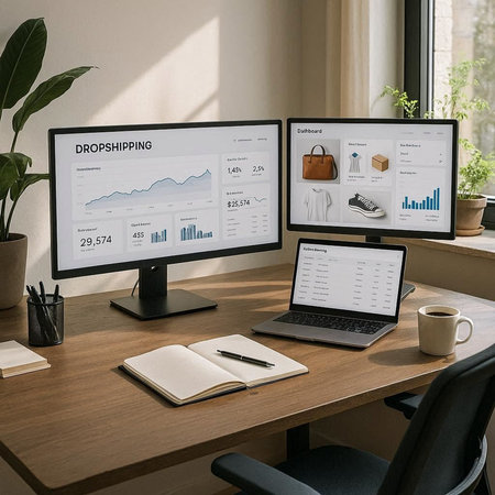 Businessman working on computer network graphic overlay on desk in the office