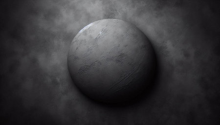 3d rendering of a black planet on a black background with smoke