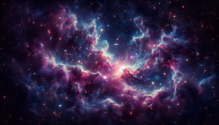 Cosmic space and stars, nebulae and galaxies, computer generated abstract background