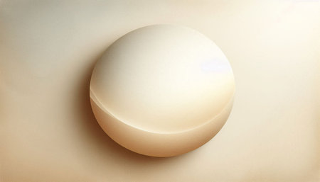 3d rendering of a white sphere on a beige background.