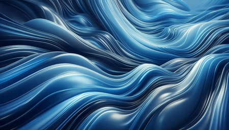 abstract blue background with smooth lines in it. 3d rendering