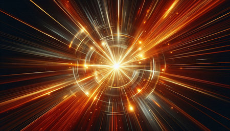 Abstract background with luminous swirling. Elegant glowing circle.  Sparking particle. Space...