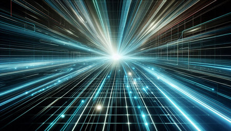 Futuristic technology background design with glowing lines and space for text