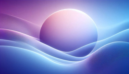 abstract background with a sphere in the center, blue and purple