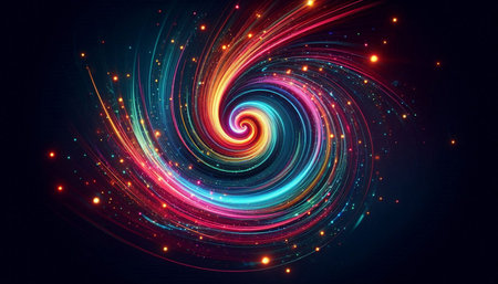 abstract colorful spiral background. 3d rendering, 3d illustration.の写真素材