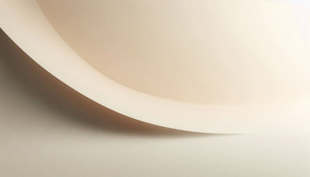 abstract background, curved corner of a white wall with copy spaceの写真素材