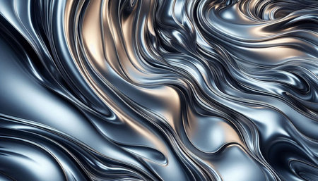 3d render of abstract metallic background with some smooth lines in itの写真素材