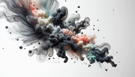 Colorful ink in water isolated on white background. Abstract background.