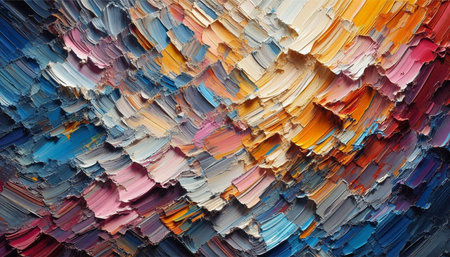 Abstract colorful oil paint background. Acrylic painting on canvas. Fragment of artwork.