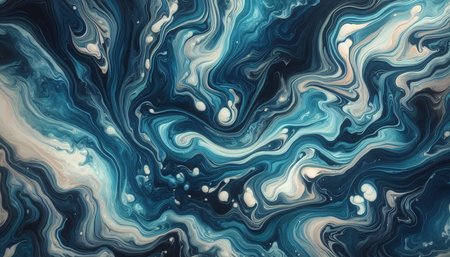 Marbled blue and white abstract background. Liquid marble ink pattern.