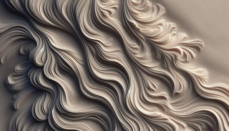 3d rendering of abstract wavy background in beige and brown colors