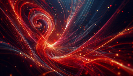 Abstract red fractal. Fractal art background for creative design. Decoration for wallpaper, desktop,...