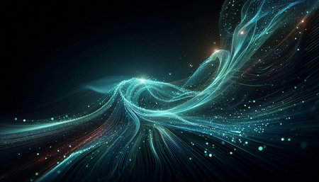 Abstract background with glowing particles. 3d rendering, 3d illustration.
