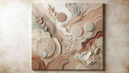 Paper cut with abstract background. 3d rendering, 3d illustration.
