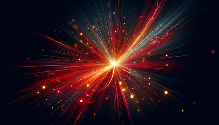 Abstract fractal computer generated composition with various geometrical shapes and colors