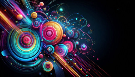 Abstract background with colorful circles. 3d rendering, 3d illustration.