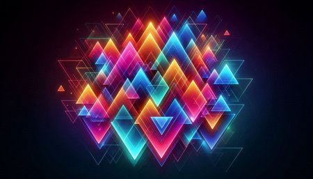 Abstract colorful background with triangles and space for text. Vector illustration.