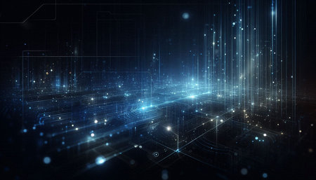 3D rendering of abstract digital technology background. High tech concept.