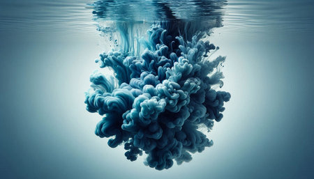 Acrylic colors in water. Abstract background. 3D rendering.の写真素材