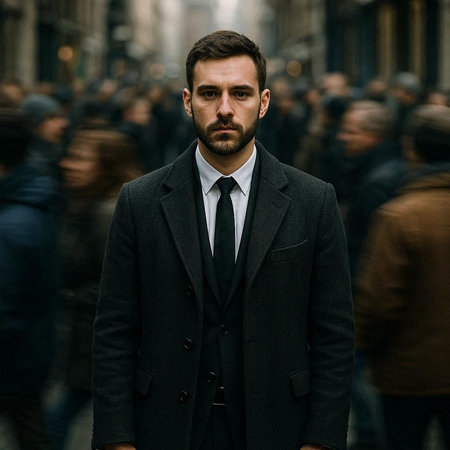 People gather outside Gucci fashion show building for Milan Men's Fashion Week in Milan.